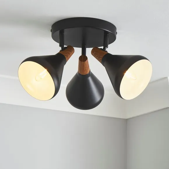 Elements Wolston 3 Light Semi Flush Spotlight 1