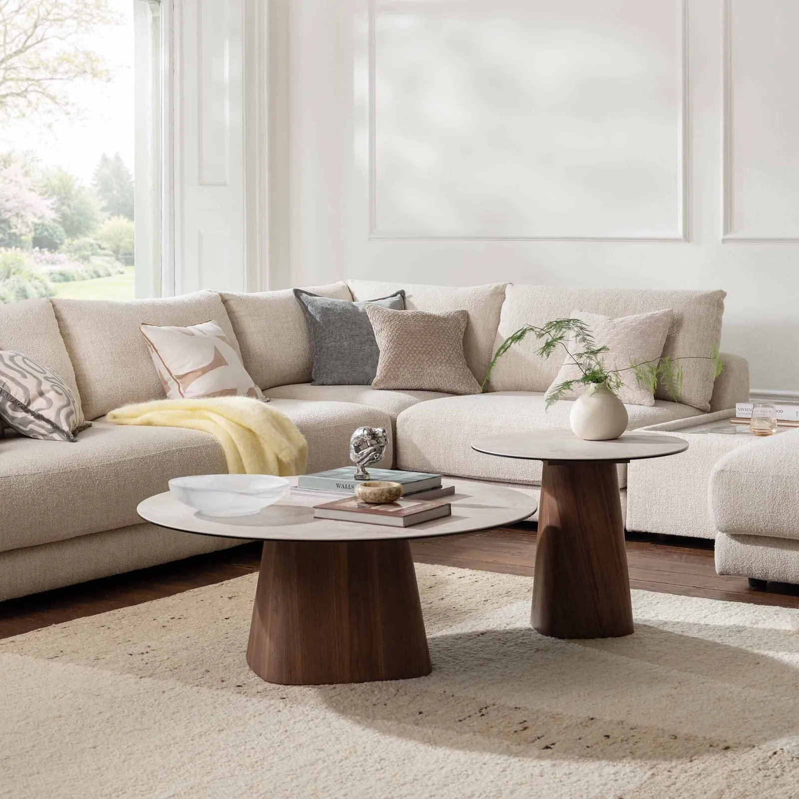 Cosmos Coffee Table, Round, White Ceramic | Barker & Stonehouse 2
