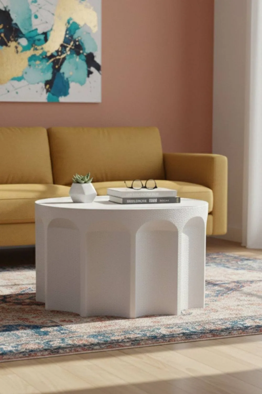 IH Design GEO Multi Arch Coffee Table in White 3