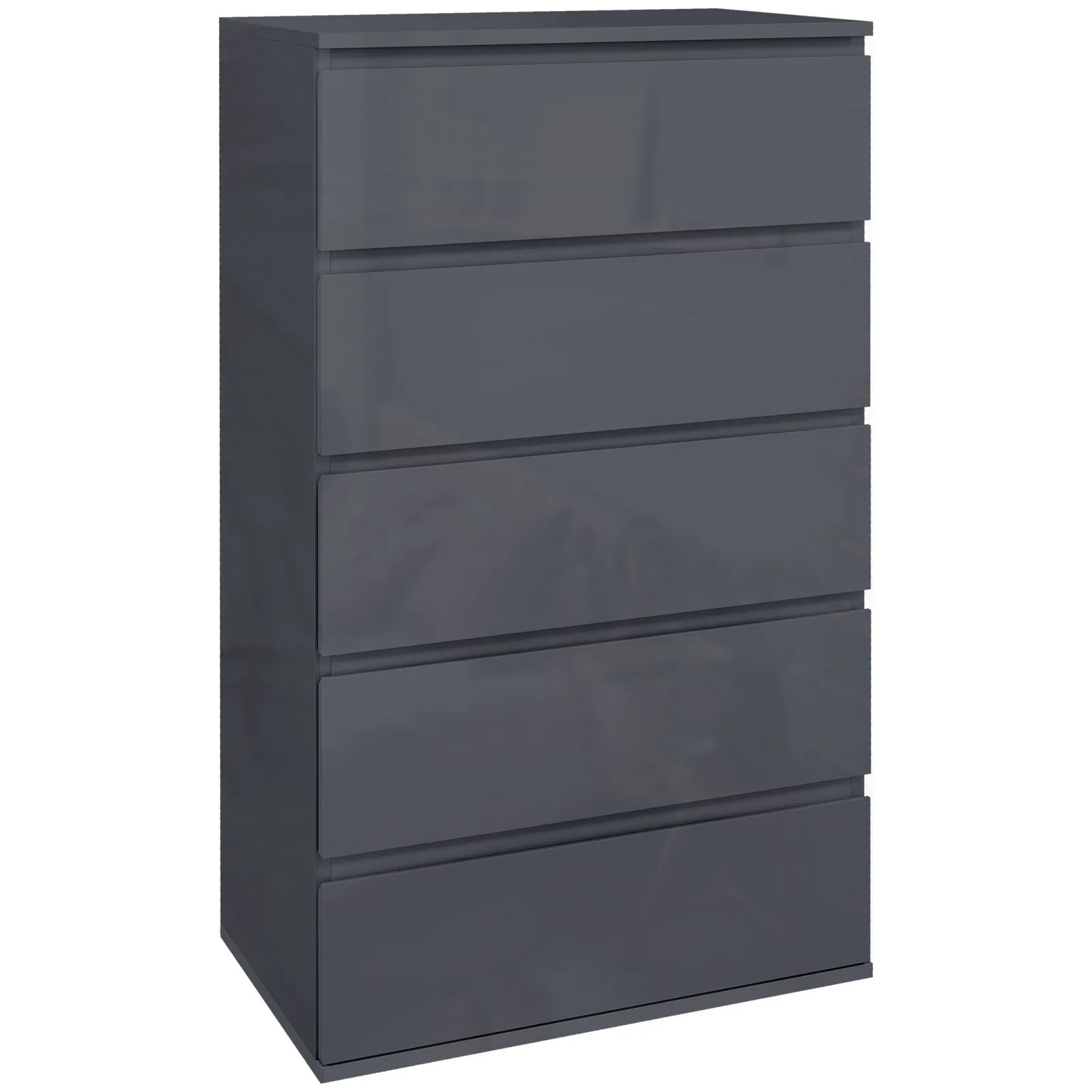 HOMCOM Bedroom Chest of Drawers, Modern Drawers Dresser, Drawer Unit in Grey 2