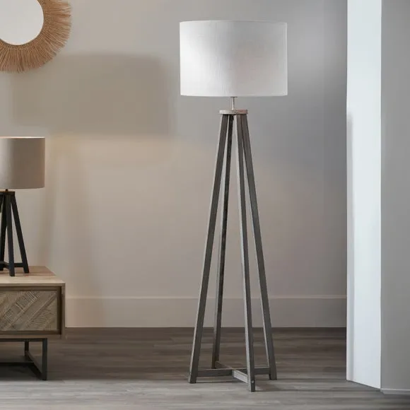 Whitby Wood Tapered 4 Post Floor Lamp