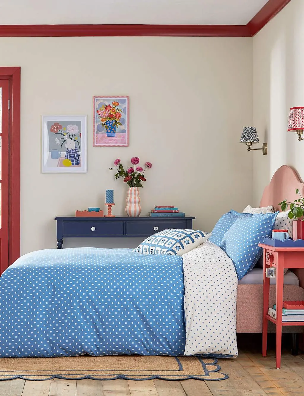 LAND & SHORE Pure Cotton Sora Bedding Set Blue Mix