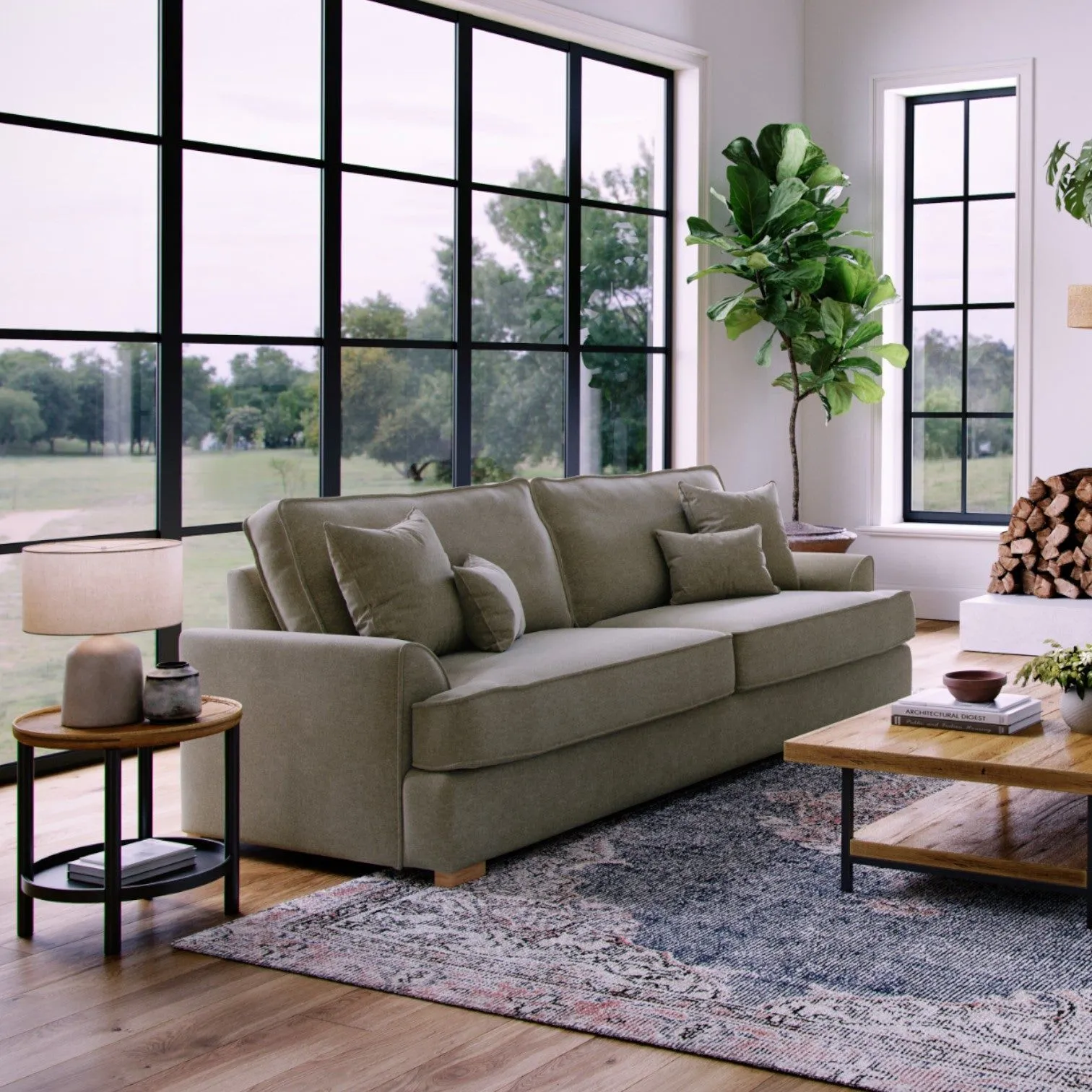 The Great Sofa Company Ophelia 4 Seater Chenille Sofa in Grey 1