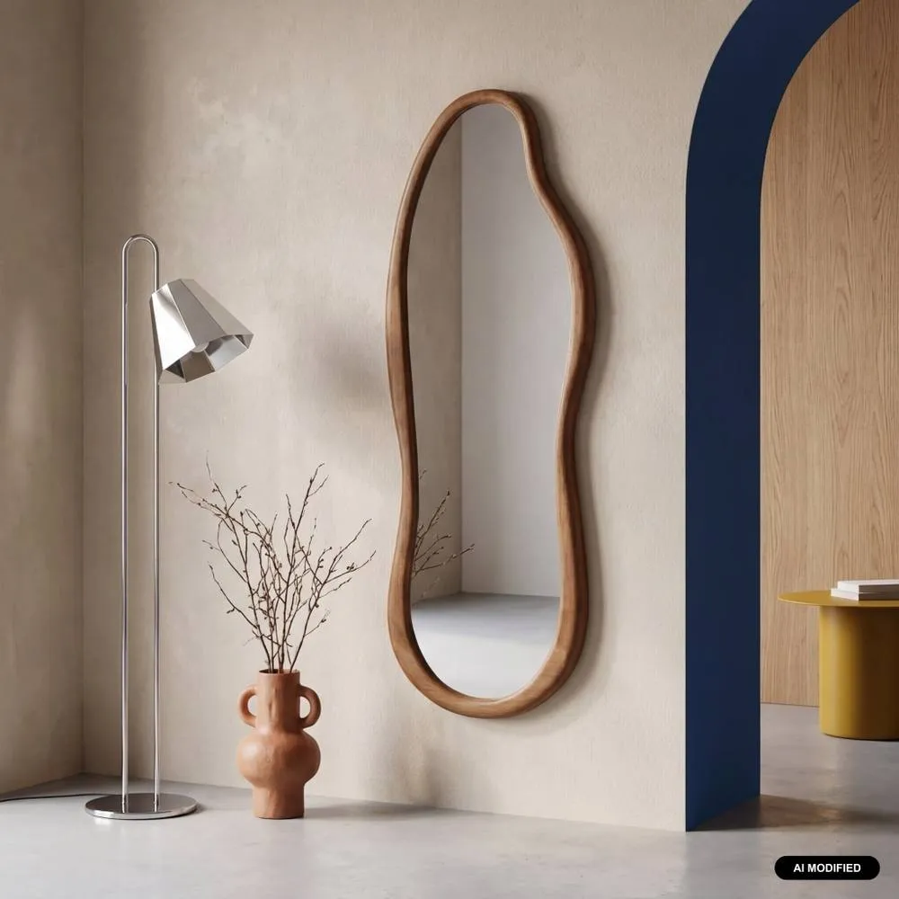 sweeek Wooden mirror in Dark Brown 1