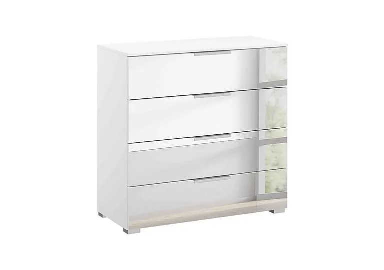 Rio 80cm 4 Drawer Chest - Alpine White Carc/Mirror