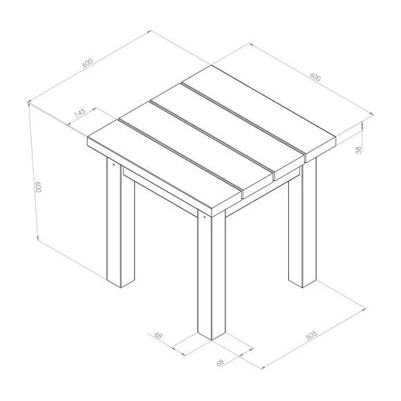 Emily Wooden Square Side Table 6