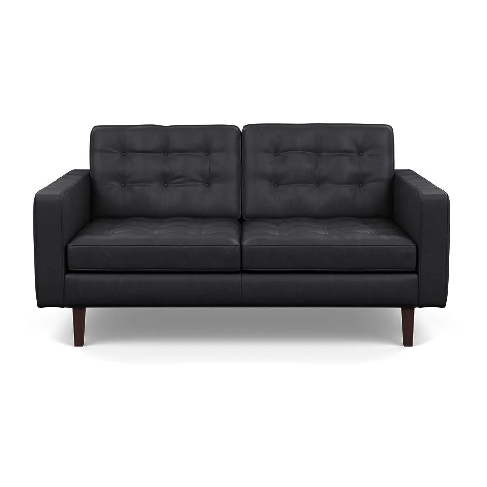 Heal's Hepburn 2 Seater Liena Leather Black 622 Black
