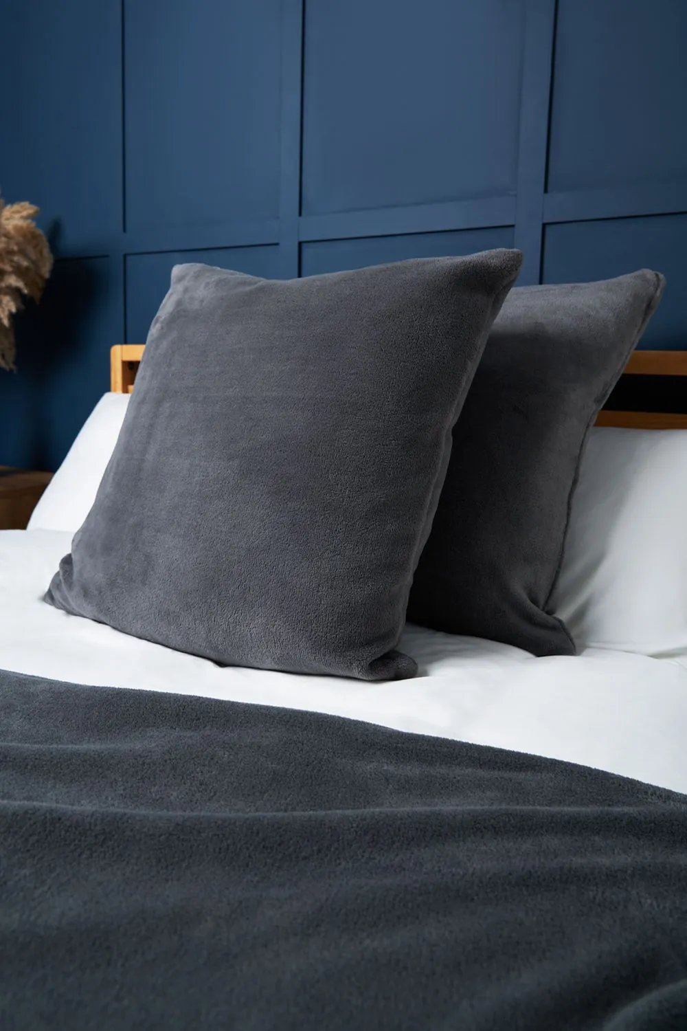 BHS Microfleece Cushion in Charcoal 1