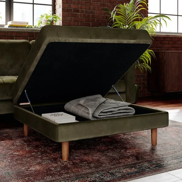 Max Velvet Square Storage Footstool 2