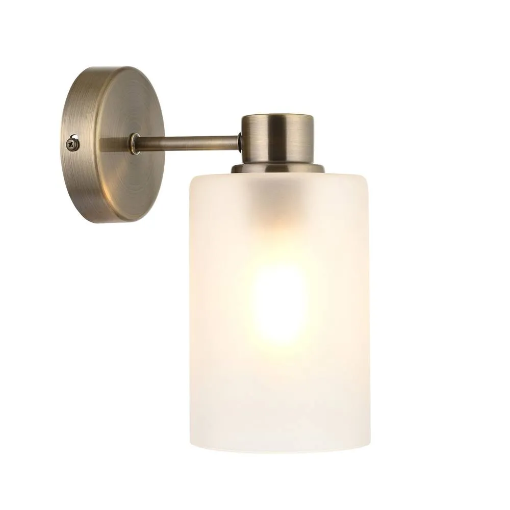 First Choice Lighting Panton - Antique Brass Wall Light with Frosted Glass Shades in Bronze 4
