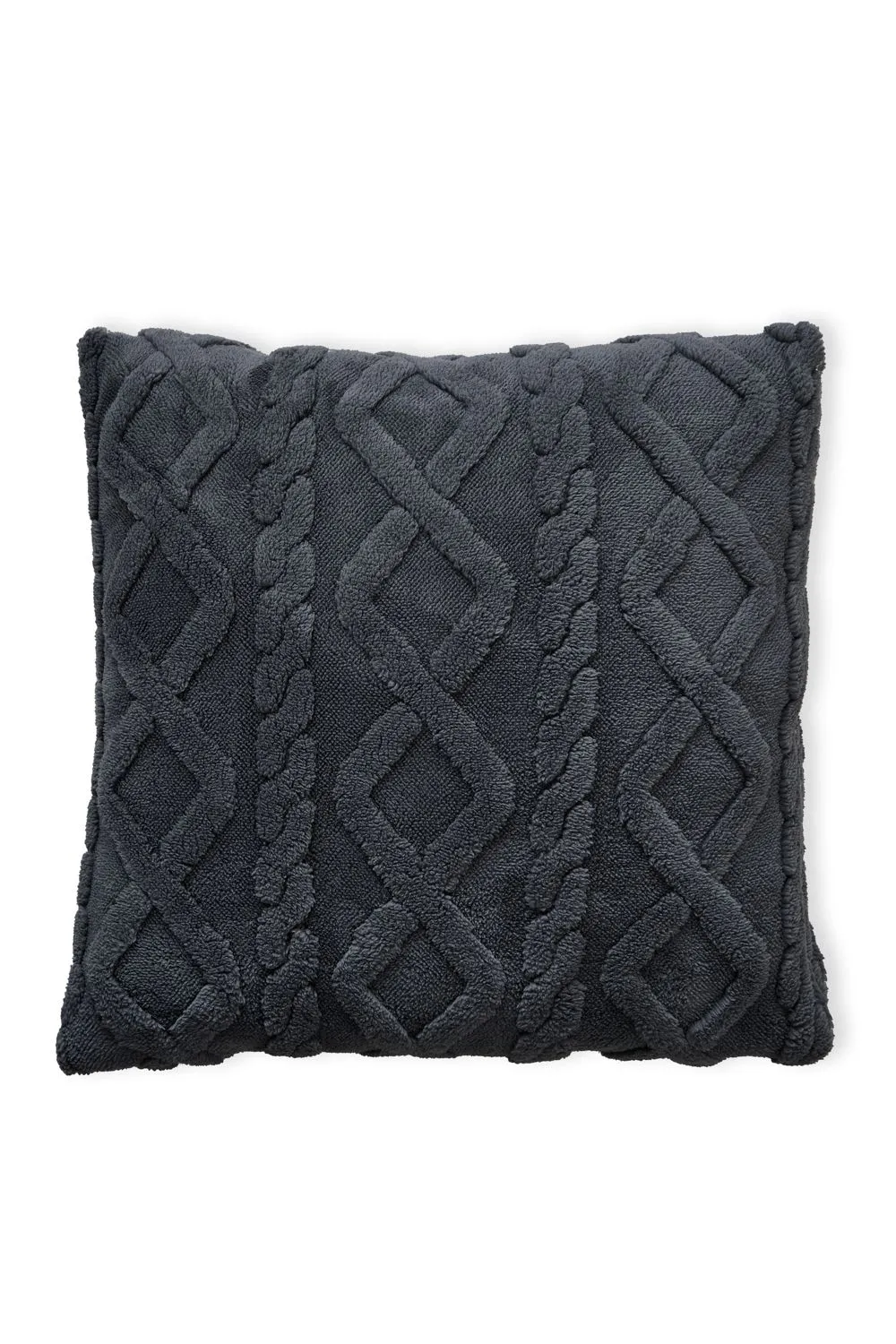 BHS Cable Knit Cushion in Charcoal 2