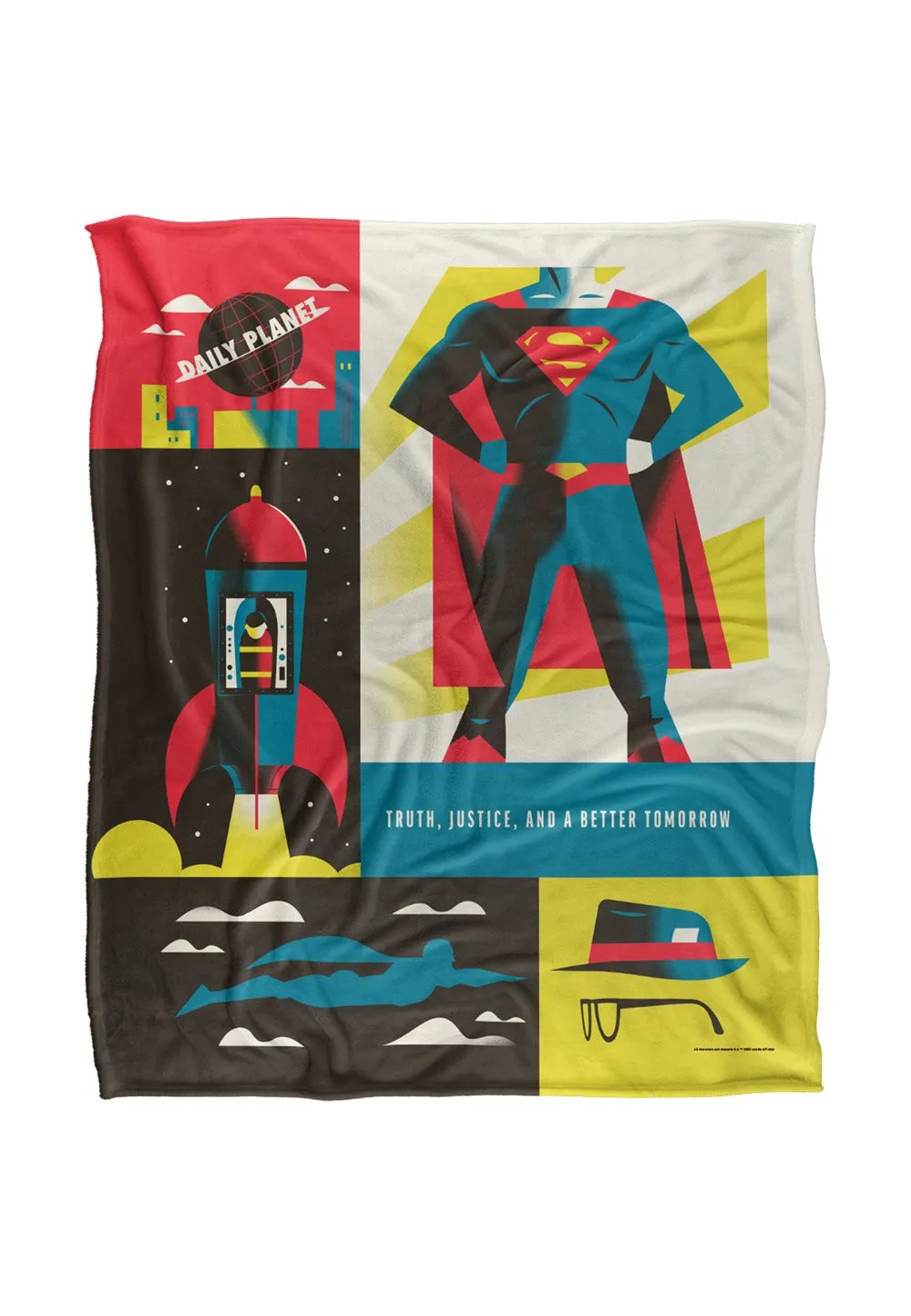 Warner Bros. Superman Icons Silky Touch Super Soft Throw Blanket 152 X 127 cm in White