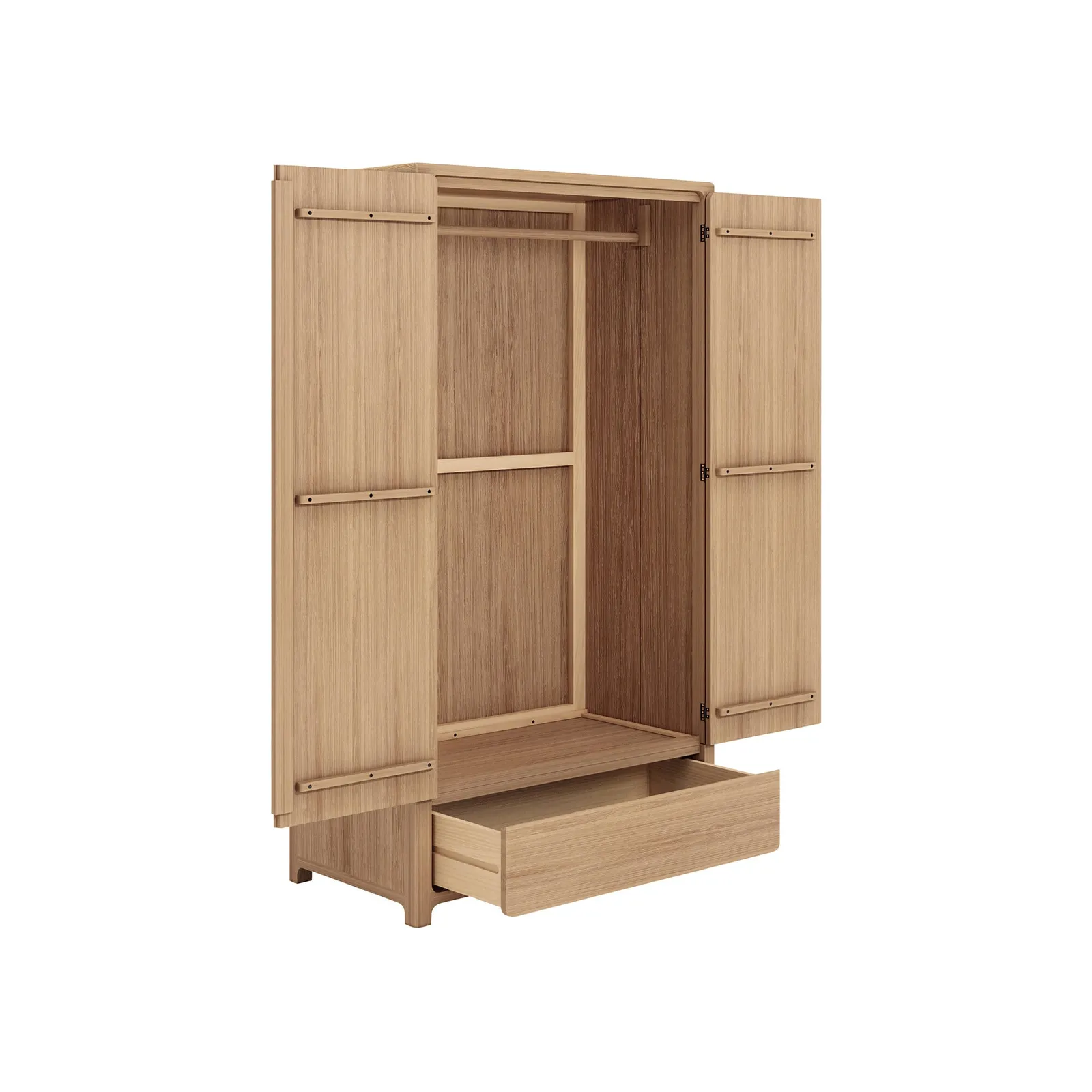 Hadrian 2 Doors 1 Drawer Wardrobe K/D, Neutral Oak | Barker & Stonehouse 4