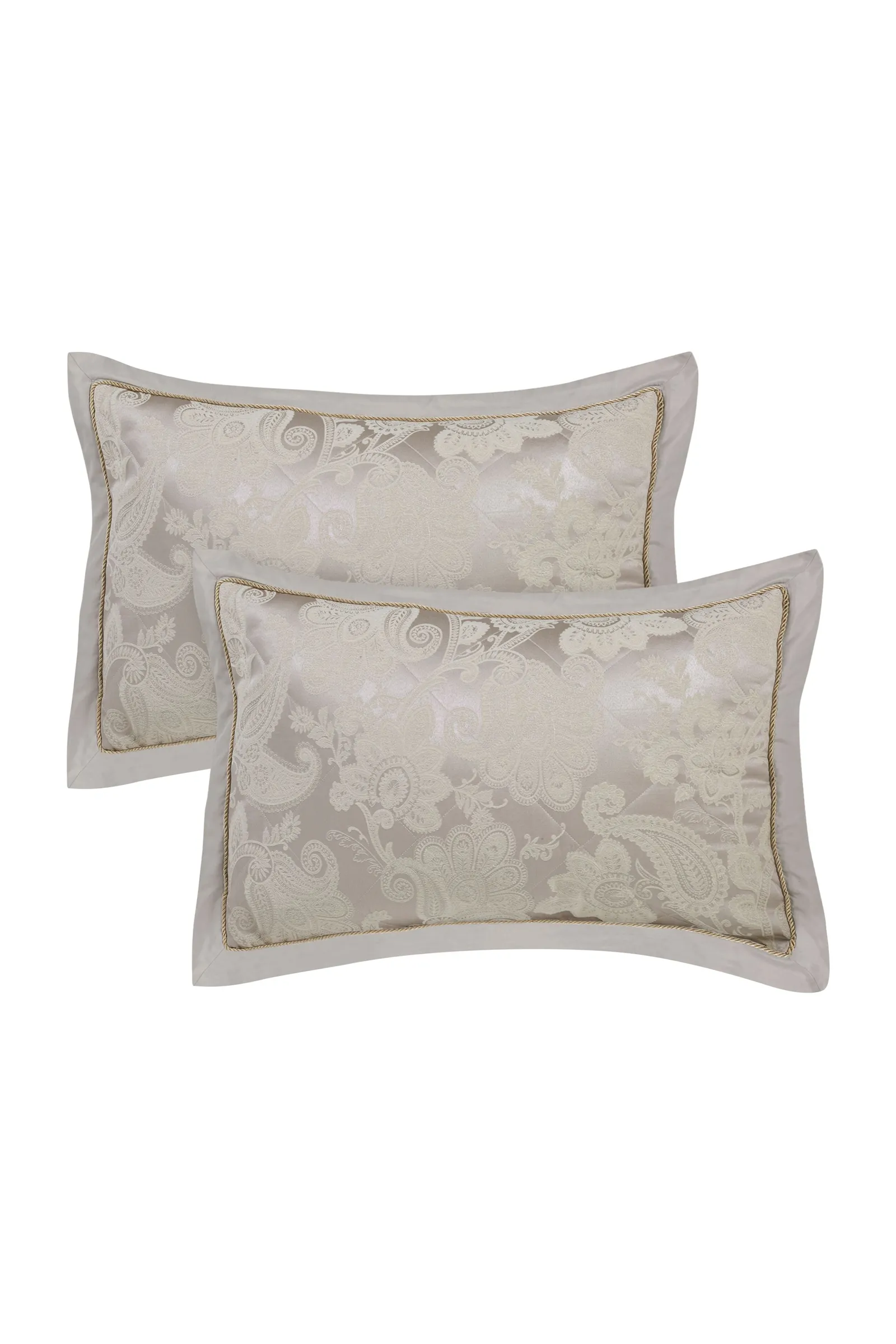 Catherine Lansfield 'Opulent Jacquard' Quilted Pillow sham Pair in Gold 3