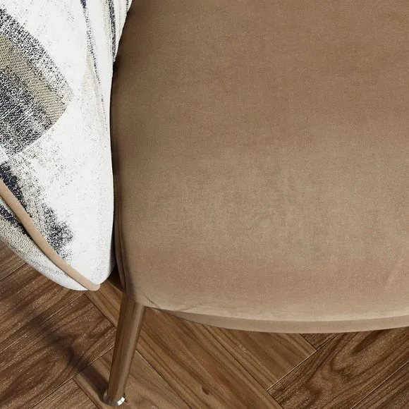 Bella Greyson Print Chenille Cocktail Chair 4