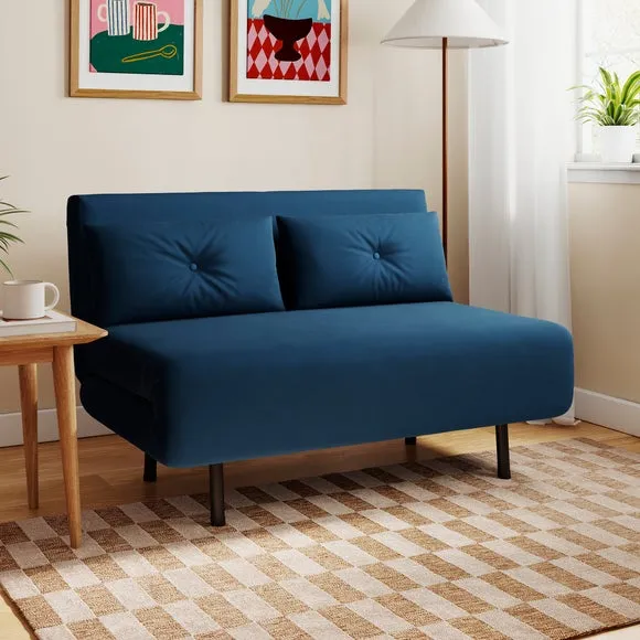 Phoebe Velvet Small Double 2 Seater Sofa Bed 1