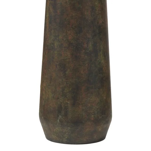 Pacific Lifestyle Arbor Verdi Gris Metal Conical Floor Lamp with Milos Linen Tapered Lampshade 3