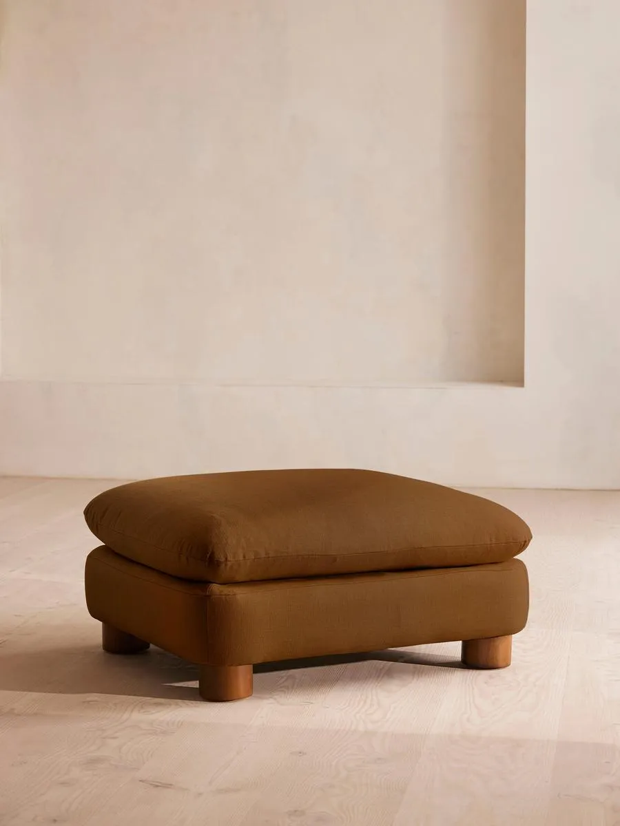 Vivienne Ottoman, Linen, Terracotta