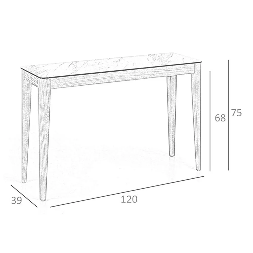 Angel Cerda Porcelain marble & walnut rectangular console table in Brown 6