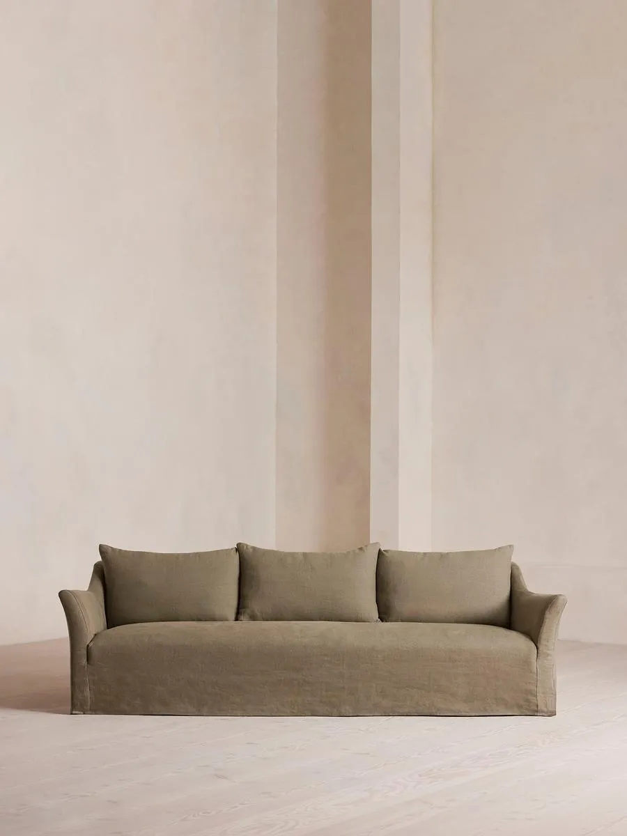 Roma Four Seater Sofa, Linen, Sage