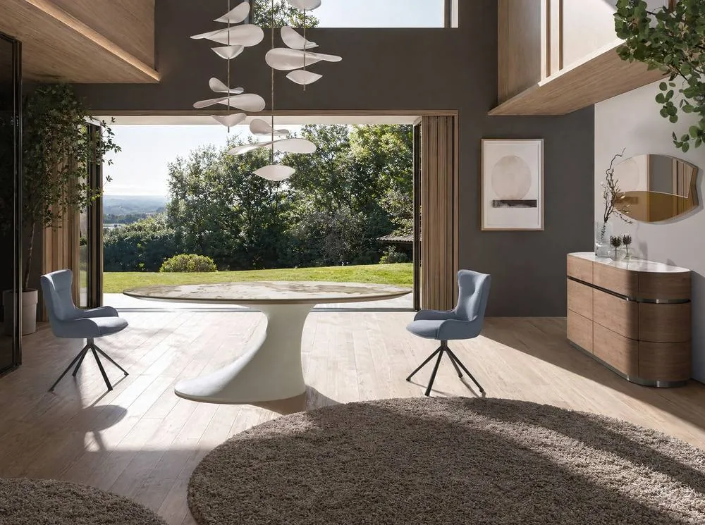Angel Cerda Modern Oval Dining Table in White 5