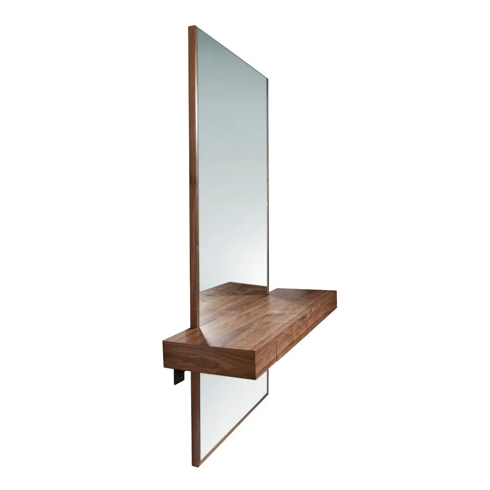Angel Cerda Walnut Veneer Rectangular Wall Mirror 120x35x180 cm 6