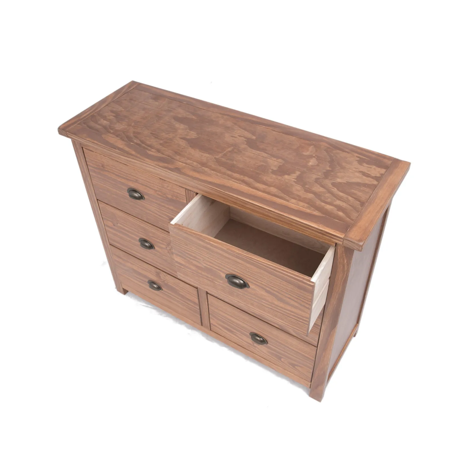Cabinet Bits Padua 6 Drawer Chest of Drawers Brass Cup Handle in Brown 4