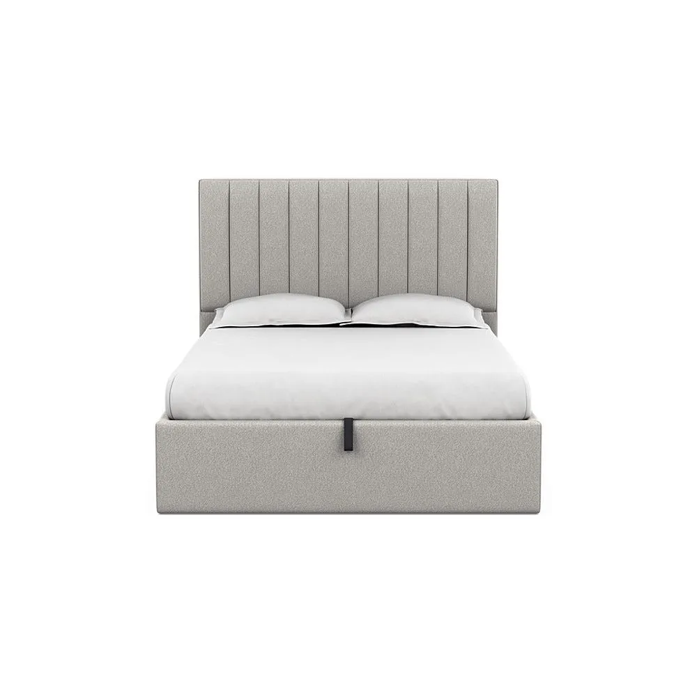 Heal's Lift Storage Divan King Chunky Boucle Ecru Black Feet 1