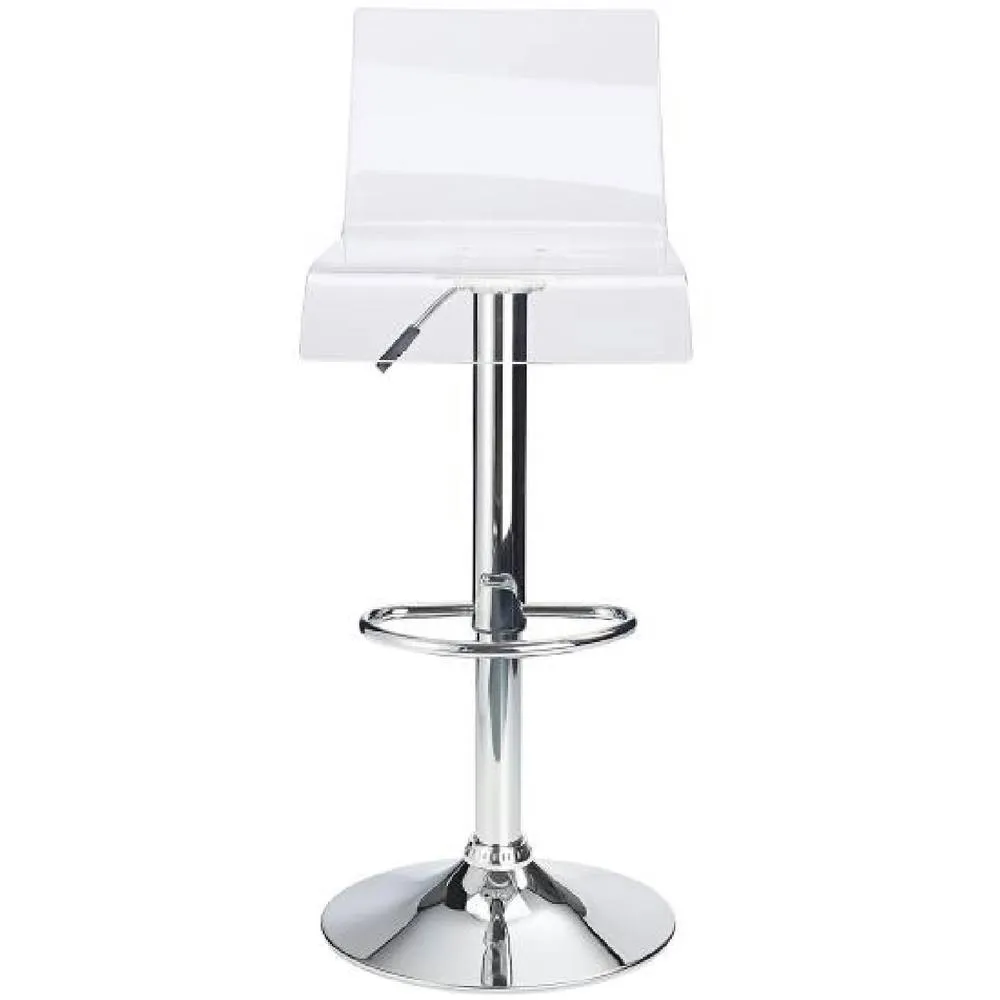 netfurniture Snazzy Acrylic Adjustable Breakfast Bar Stool with Swivel Seat - Clear 2