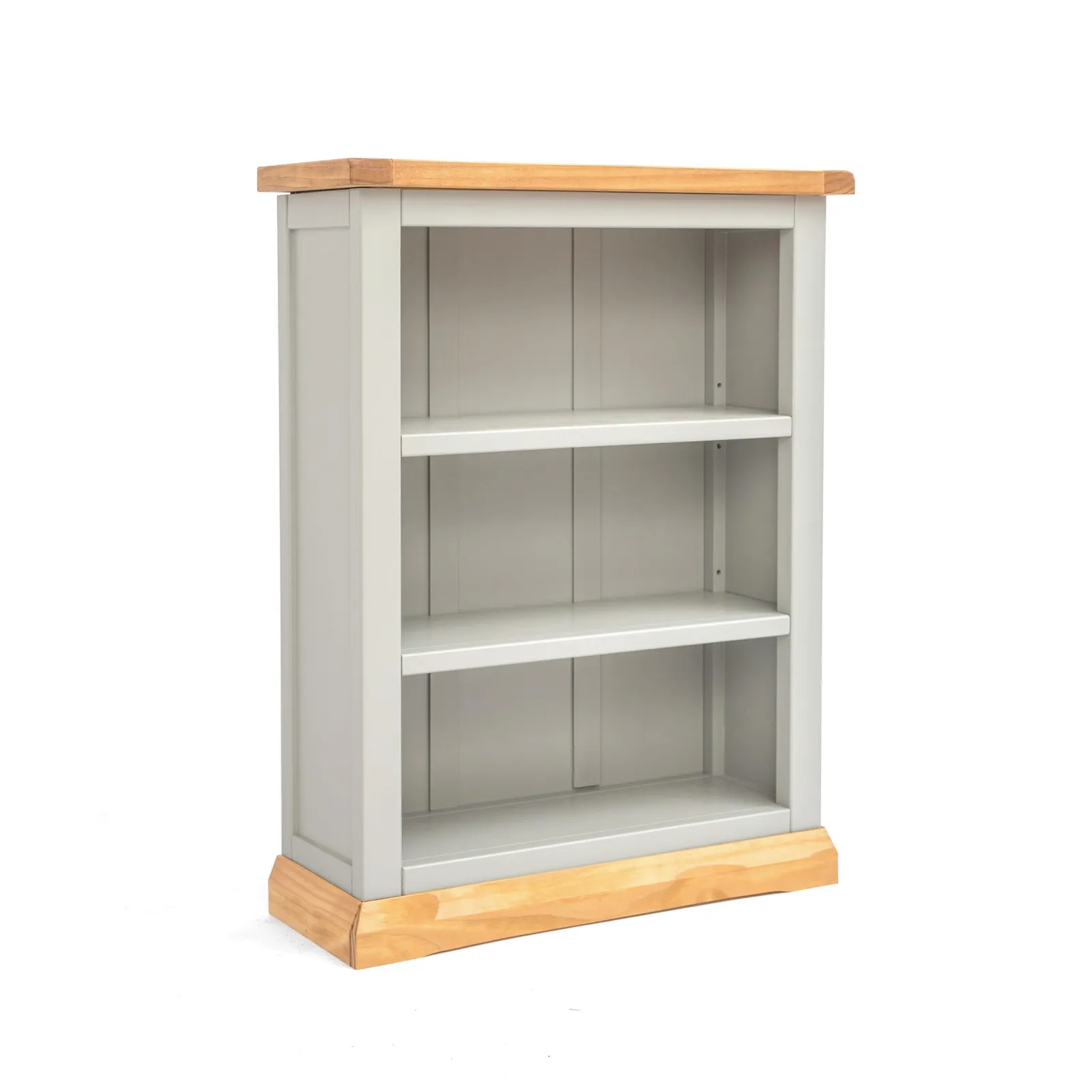 Cabinet Bits Bookcase with Plinth 90x70x25cm in Light Grey 2