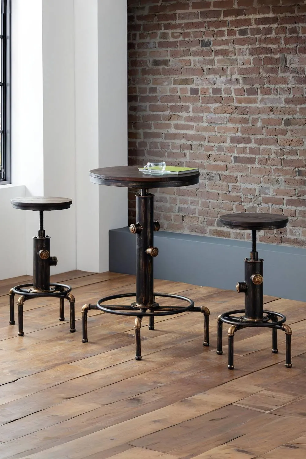 Julian Bowen Rockport Round Bar Stool in Dark Brown 2