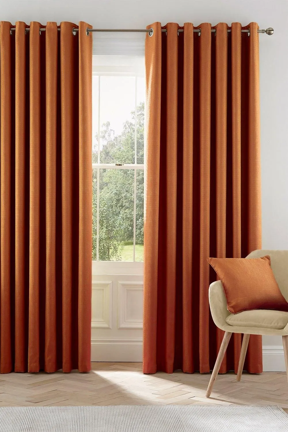 Helena Springfield 'Eden' Woven Lined Curtains in Copper 1