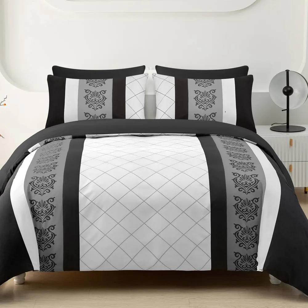 Grace Double Brushed Double Duvet Cover Supersoft with Zipper Closure in Black