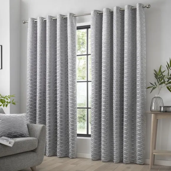 Curtina Kendal Jacquard Eyelet Curtains 2