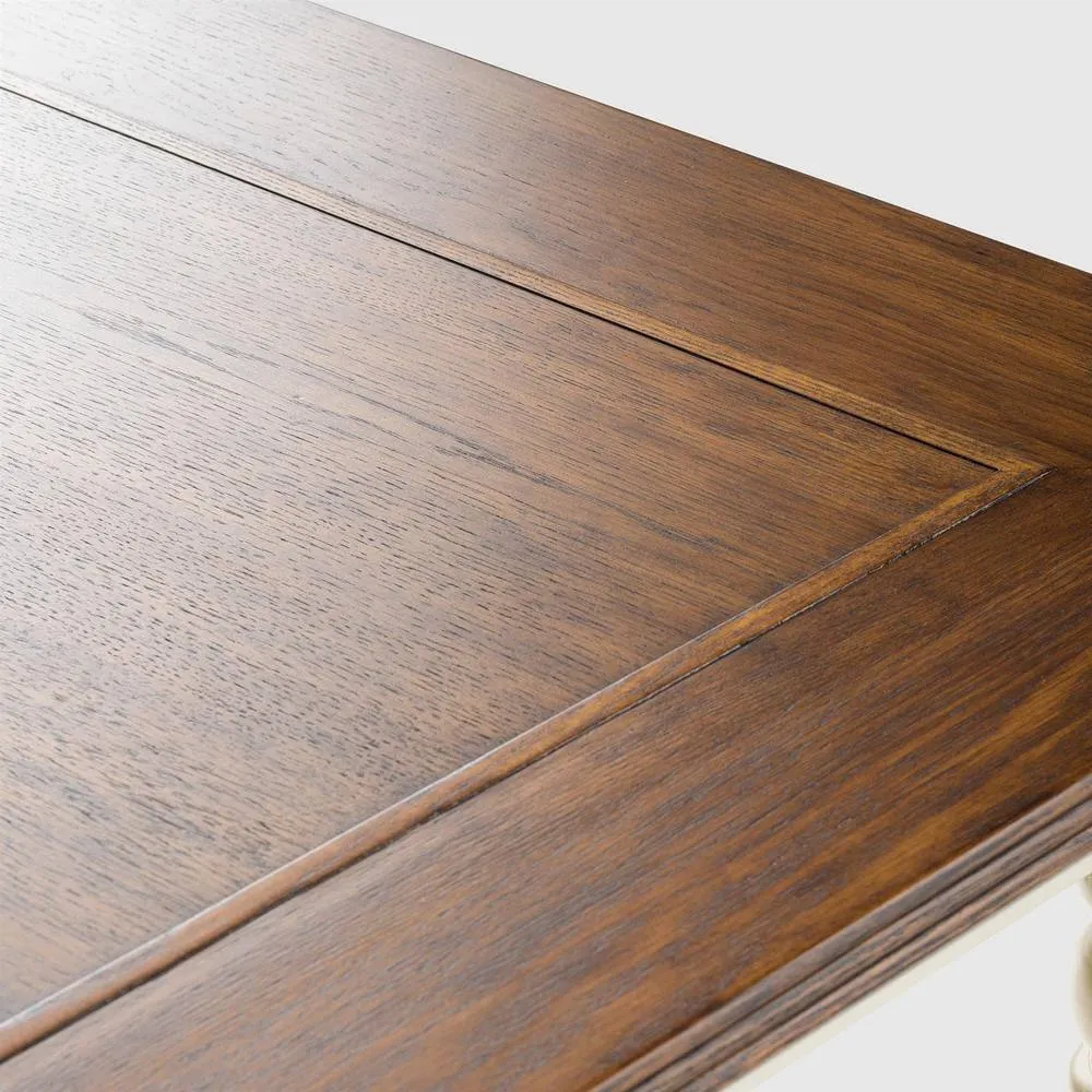 Statement Furniture Queensbury Coffee Table with Oak Top in Cream 6