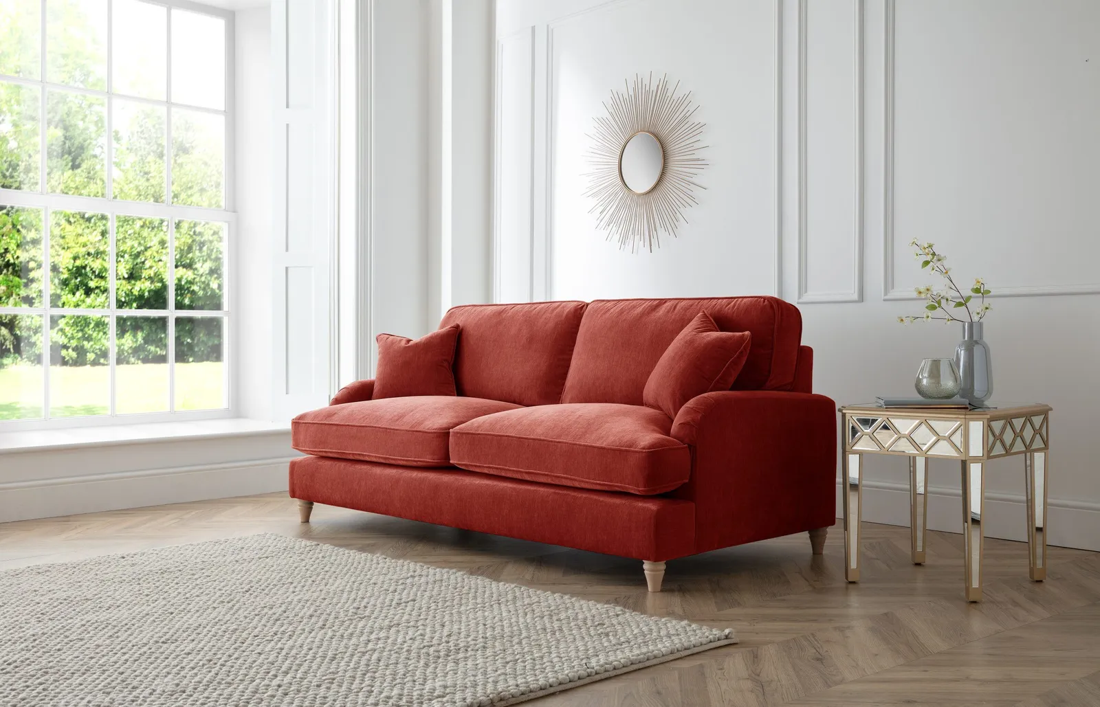 The Great Sofa Company Orla 3 Seater Sofa Manhattan Navy in Terracotta 2