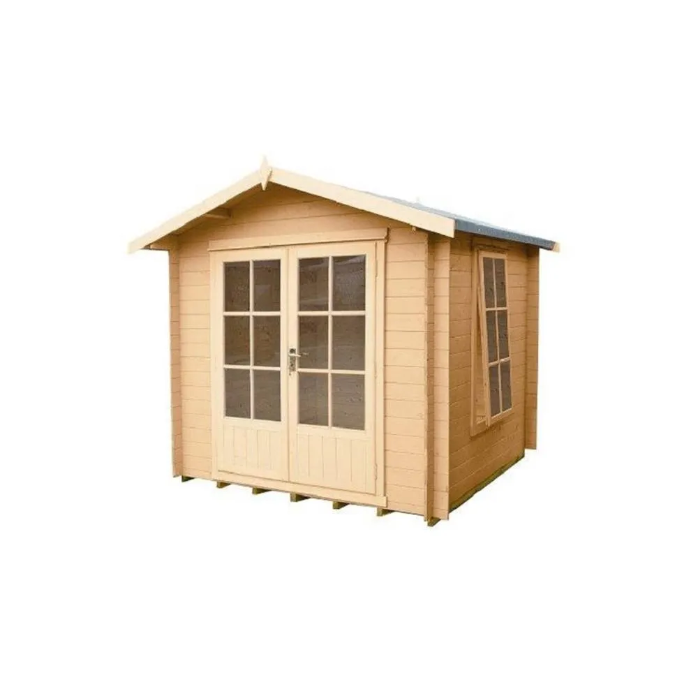 Shires Barnsdale Log Cabin Home Office Garden Room Approx 9 x 9 Feet in Brown
