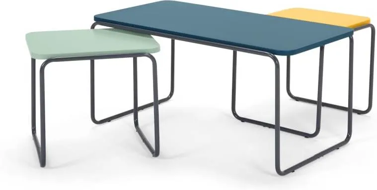 Hill Coffee and Set of 2 Nesting Side Tables, Multicolour