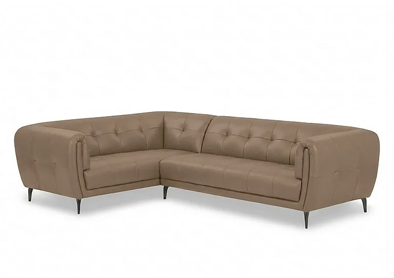 Sienna Leather Left Hand Facing Corner Sofa - Montana Barley