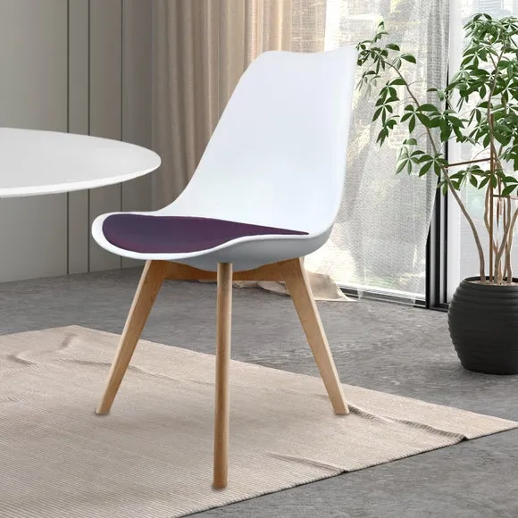 Fusion Living Soho White Plastic Dining Chair with Squared Legs 1