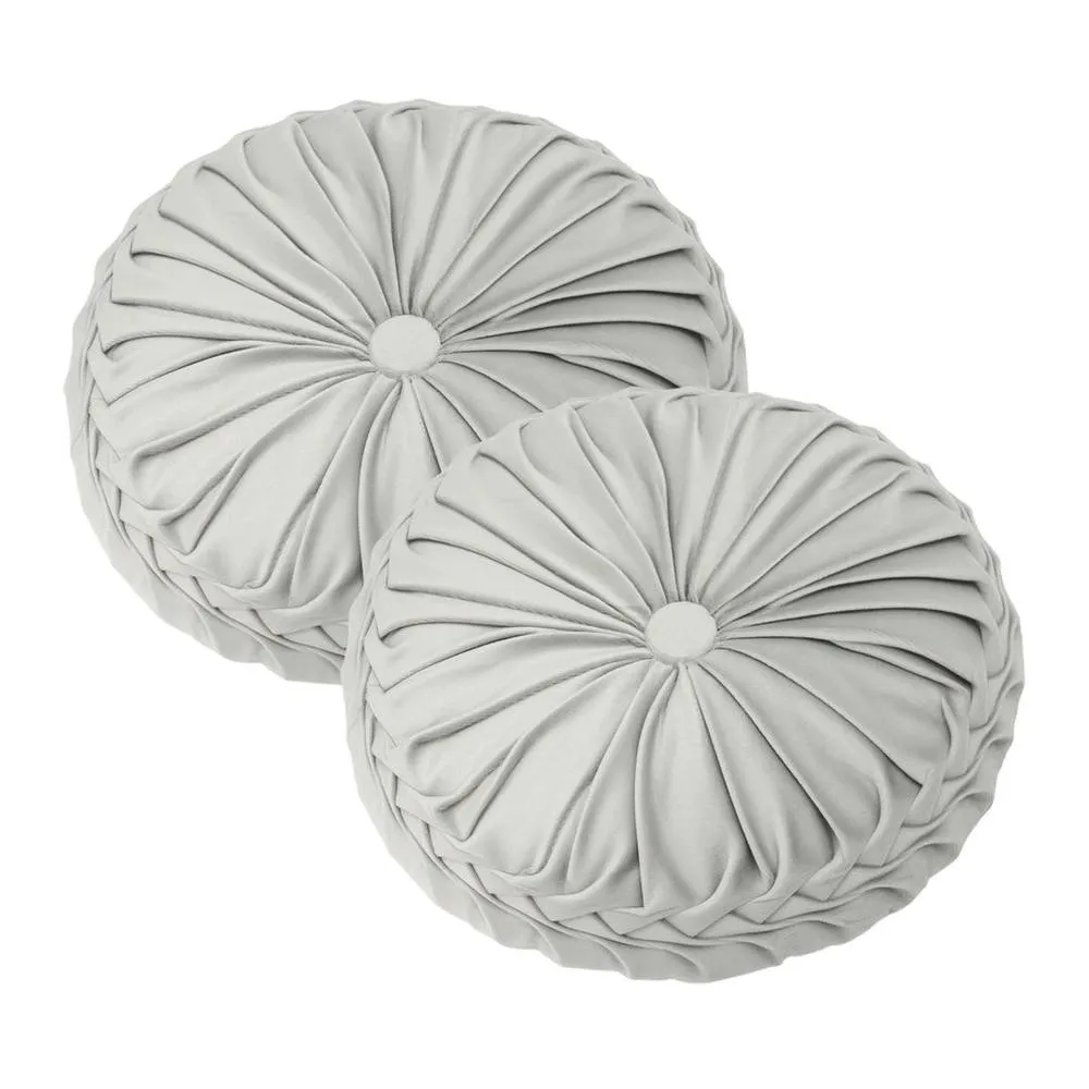 Kelvenix grey 2pcs Washable Round Pumpkin Cushions