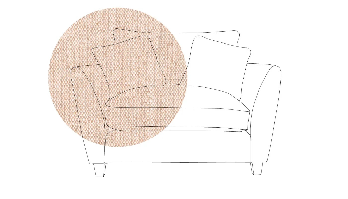 Heal's Torino Loveseat Broad Weave Putty Black Feet 1