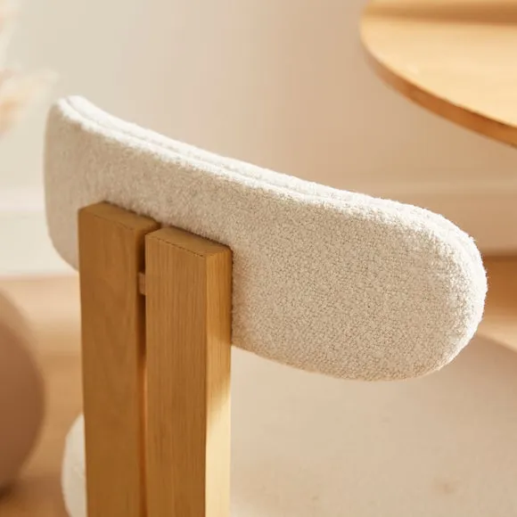 Lovato Dining Chair Stained Oak, Ivory Boucle 3