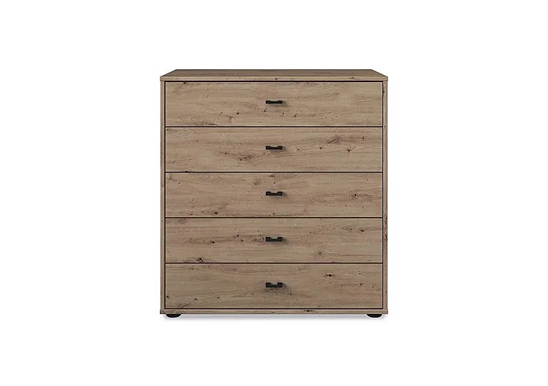 Dallas 80cm 5 Drawer Chest - Bianco Oak