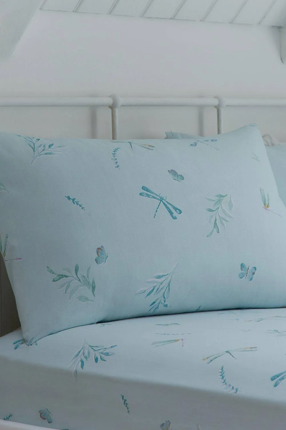 Dreams & Drapes 'Fifi' Soft Touch 28cm Fitted Bed Sheet Set in Duck Egg Blue