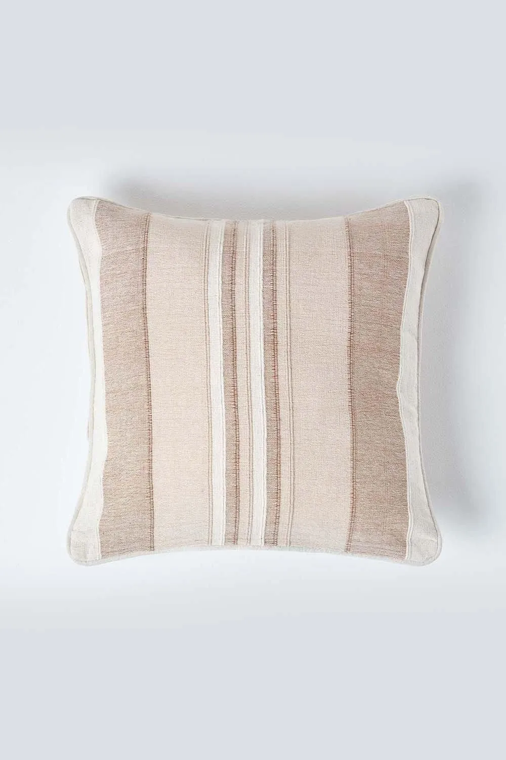 Homescapes Cotton Striped Morocco Cushion Cover in Beige
