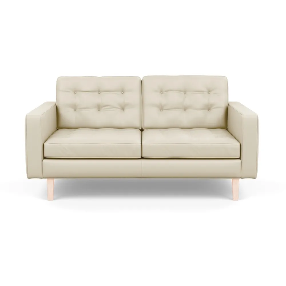 Heal's Hepburn 2 Seater Sofa Leather Grain Storm 006 Natural Feet 1