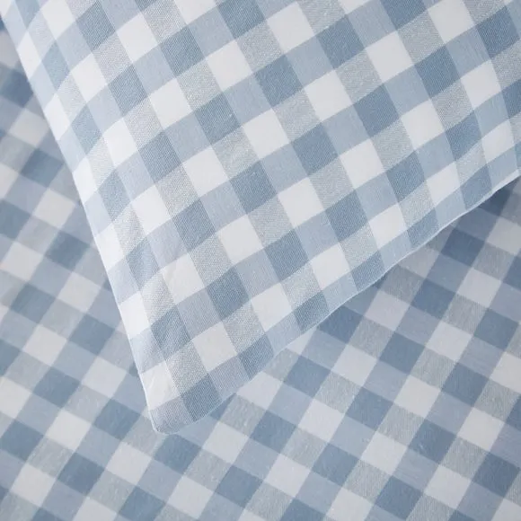 Portloe Woven Gingham 100% Cotton Duvet Cover & Pillowcase Set 5