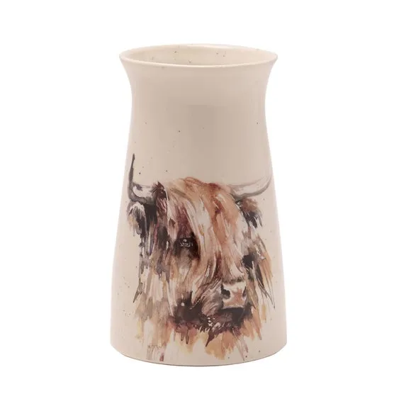Meg Hawkins Ceramic Highland Cow Vase 2