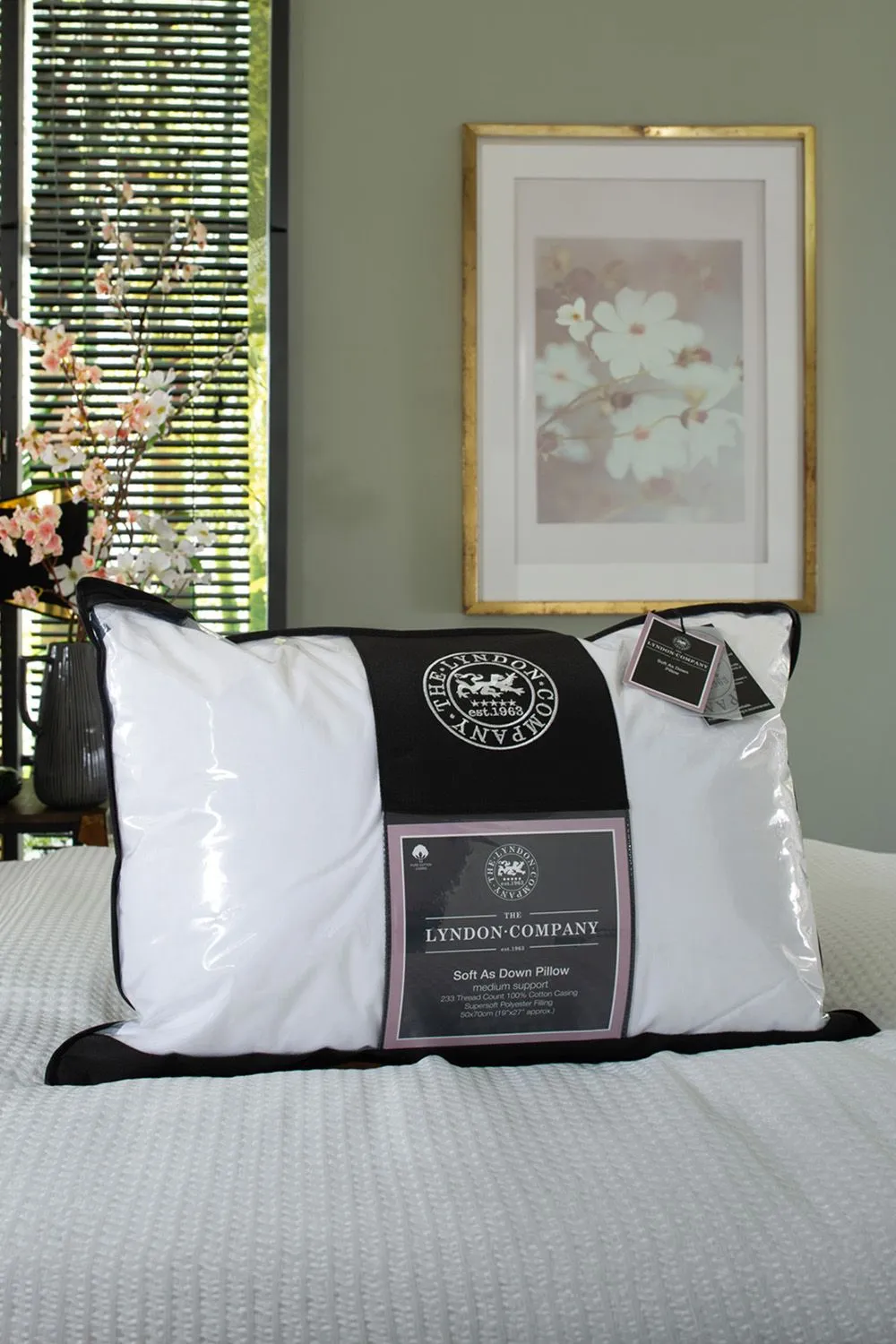 The Lyndon Company Soft as Down Baffle Wall Pillow with Down-Alternative Fill in White